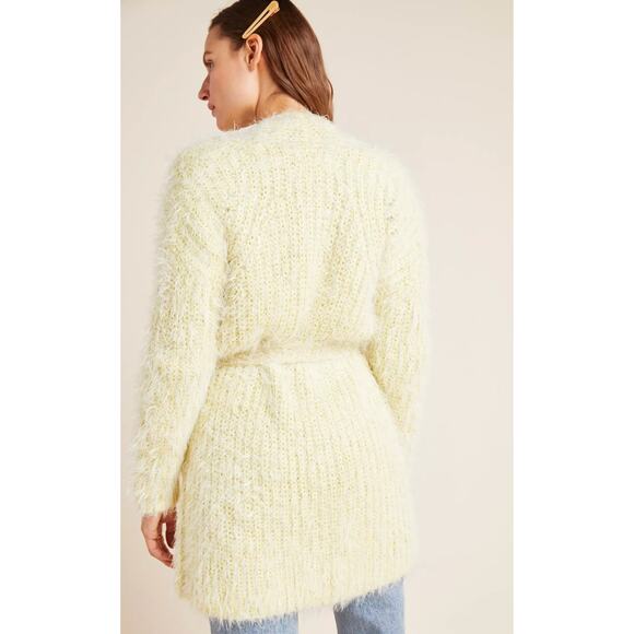 ANTHROPOLOGIE Larkin Shimmer Yellow Cardigan Size XXS - Picture 2 of 10